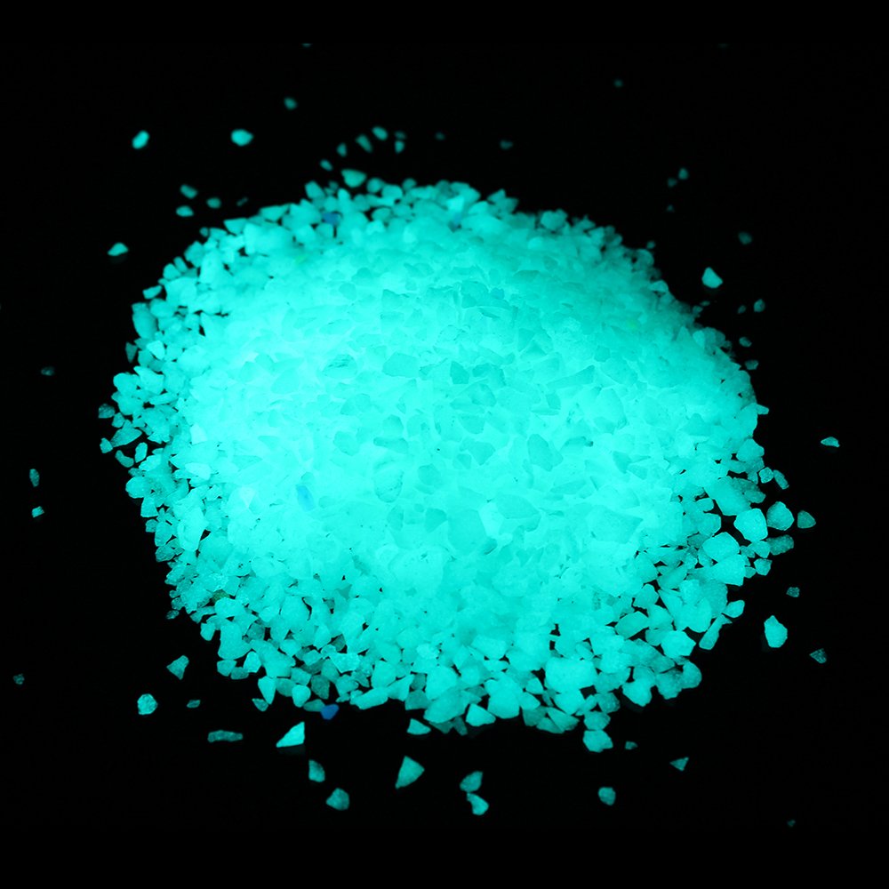 Glow in Dark Aquarium Gravel - Blue Green 3-5mm for Fish Tank & Fairy Decor
