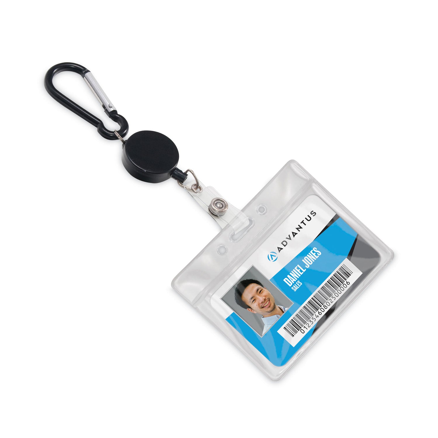 Advantus Metal Badge Reel with Carabiner Clip - 24 Inch Retractable Lanyard, Black (5 Pack) - Ideal for Nurses, Teachers, and Office ID Badges