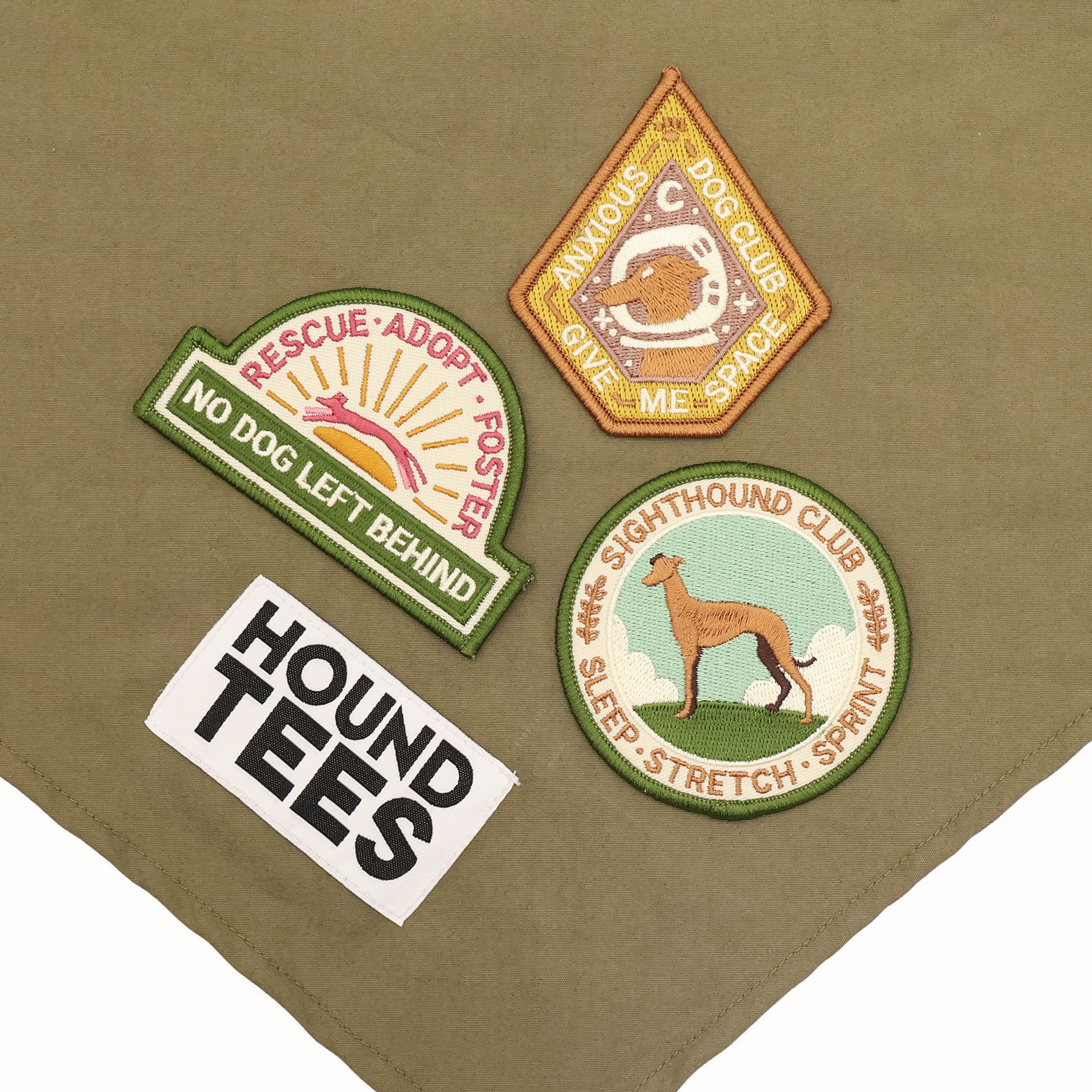 Green Hound Sighthound Club Patch - Embroidered Dog Breed Badge for Jackets & Vests - Perfect for Dog Shows, Hunting Gear & Pet Lover Accessories