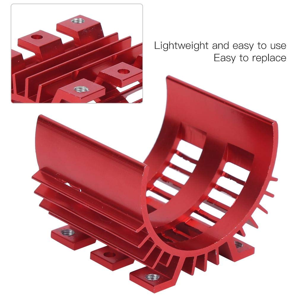 High-Performance Aluminum Alloy RC Motor Heat Sink - Universal Cooling Radiator for WLtoys 144001 1/14 Scale Remote Control Cars - Red Upgrade Part for Racing & Off-Road RC Vehicles