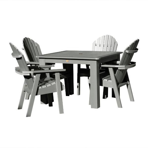Hamilton Adirondack 5-Piece Square Outdoor Dining Set - Patio Furniture for Backyard, Garden, Deck & Poolside Dining