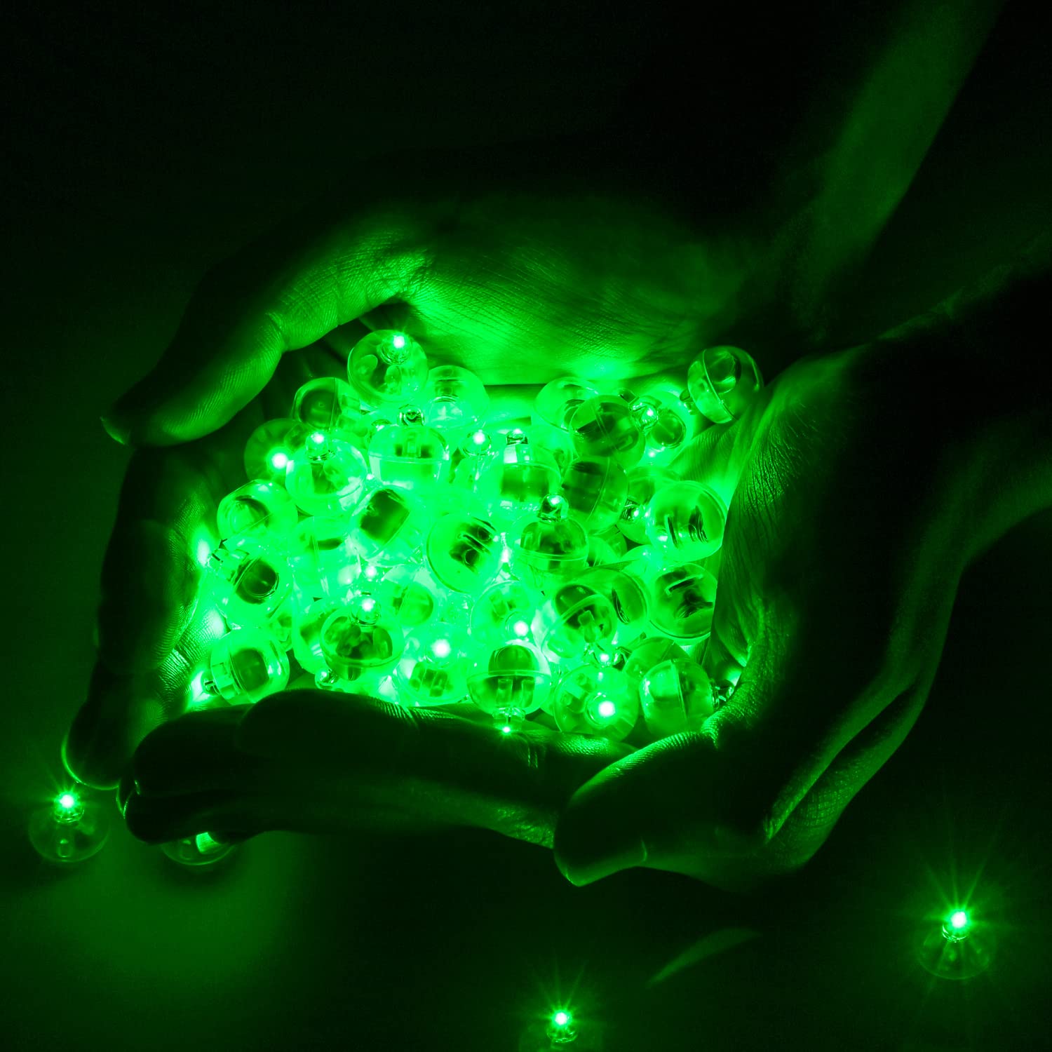 100pcs Mini Round LED Ball Lights - Long Lasting Battery Operated Fairy Lights for Wedding, Party, Birthday, Festival Decorations - Perfect for Paper Lanterns, Home & Outdoor Decoration (Green)