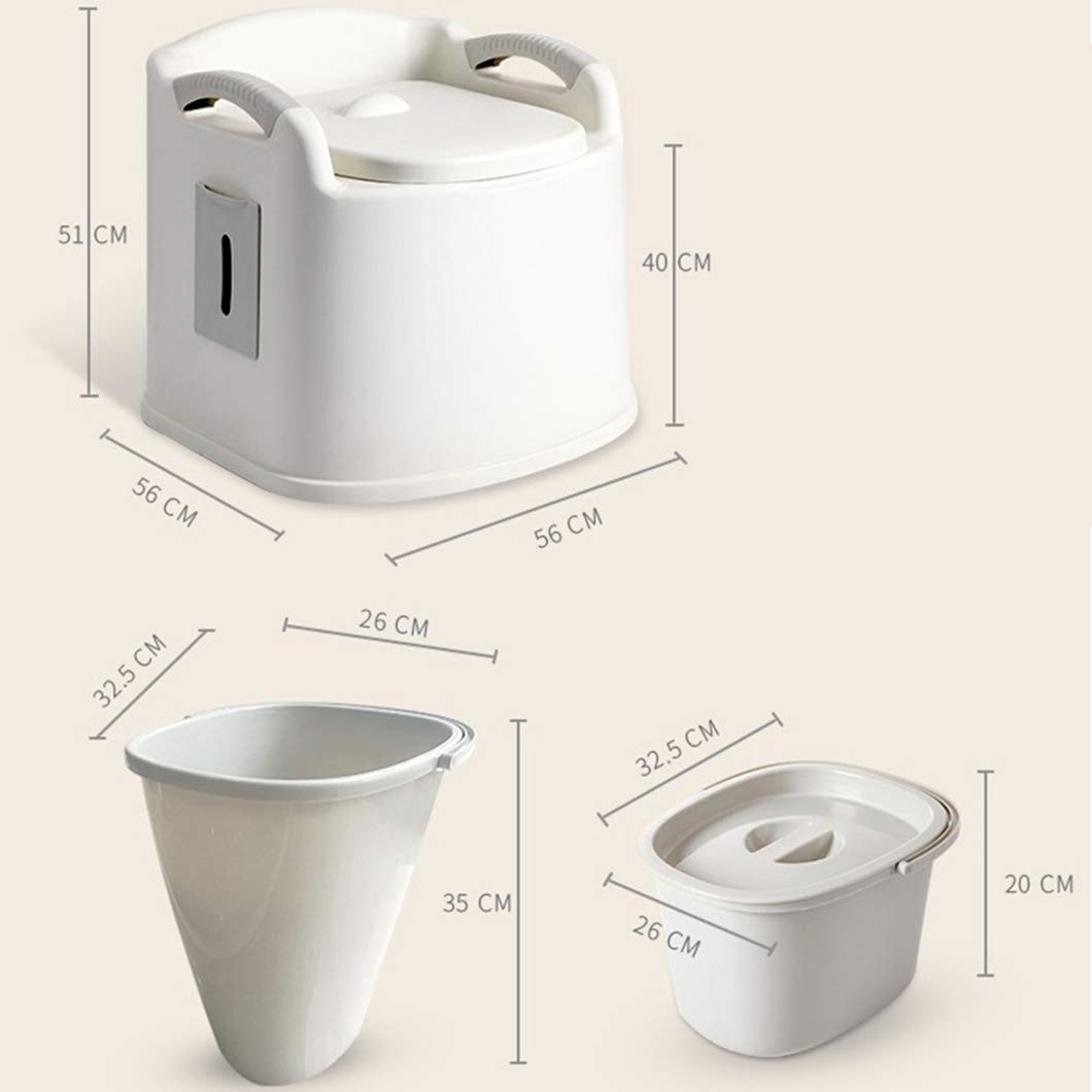 Portable Toilet Chair - Adjustable Height Bedside Commode with Shower Seat | Medical Mobility Aid for Elderly, Pregnant Women & Disabled | Home Care & Travel Use