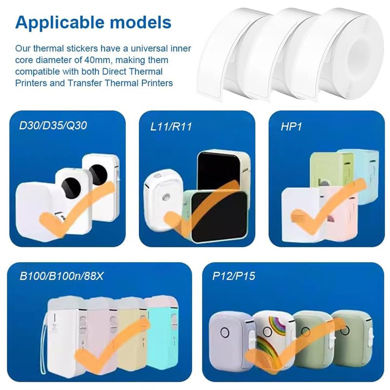 Thermal Label Printer Tape 14mm x 40mm - Self-Adhesive Sticker Roll (160 Labels/Roll) Compatible with Label Makers - Perfect for Shipping, Organizing & Inventory Management
