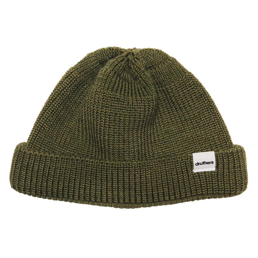 Druthers NYC Merino Wool Dockworker Hat - Olive Green Winter Beanie for Men & Women | Warm & Soft Wool Cap for Outdoor Activities, Hiking, and Cold Weather Fashion