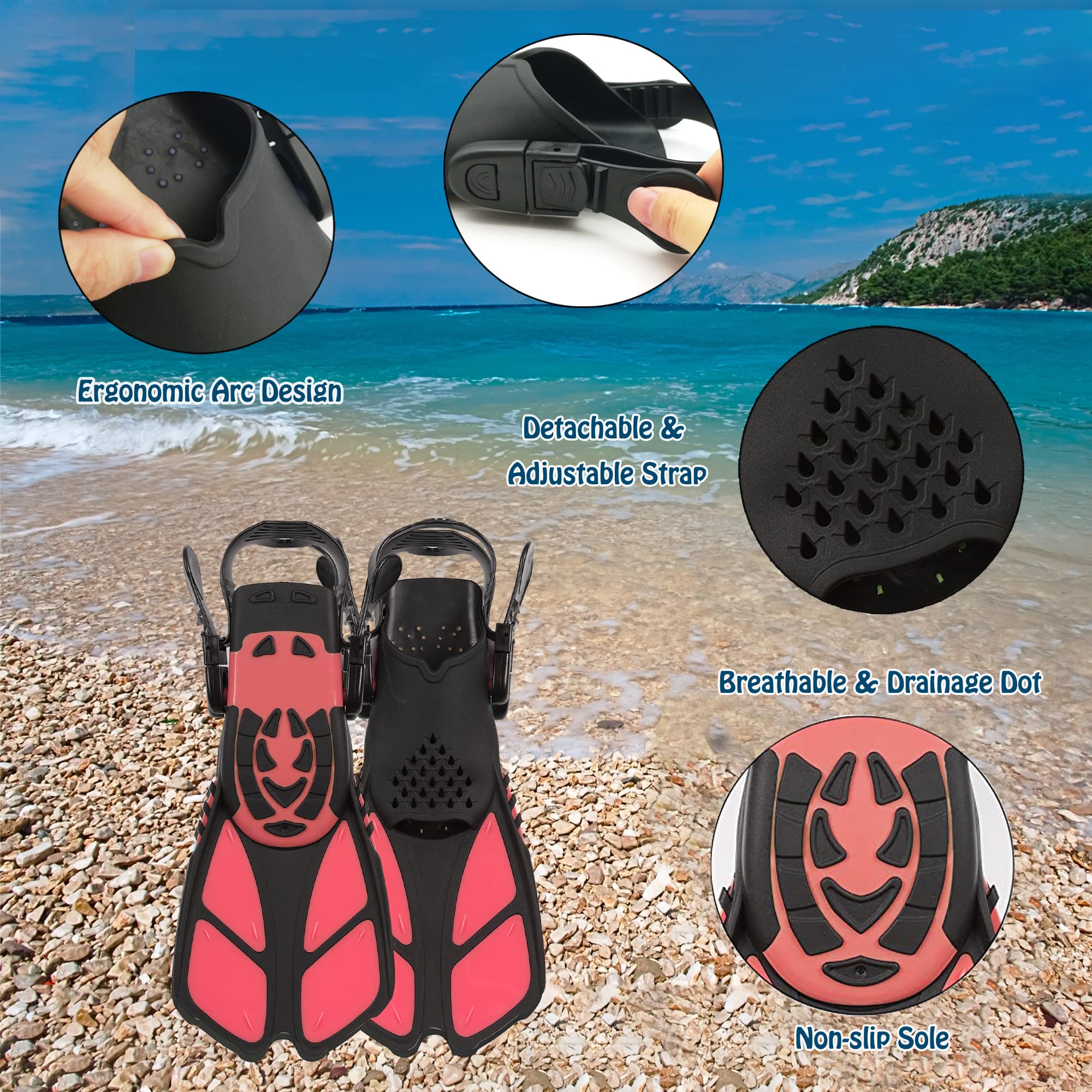 Kids Snorkel Set - Adjustable Diving Mask, Snorkel & Swim Fins with Anti-Fog Technology | Complete Snorkeling Gear for Children | Perfect for Pool, Beach & Ocean Adventures