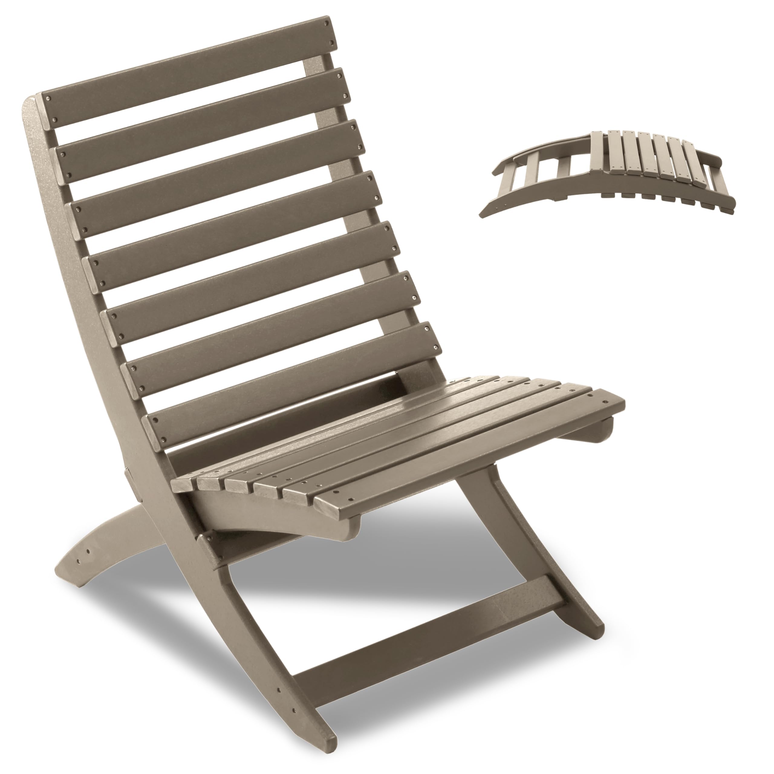 **Adirondack Xavier Chair - Heavy Duty HDPE All-Weather Folding Outdoor Chair for Beach, Pool, Camping & Patio - Portable & Supports 350 lbs - Perfect for Campfires, Fishing & Lawn Relaxation (Brown, 1pc)**