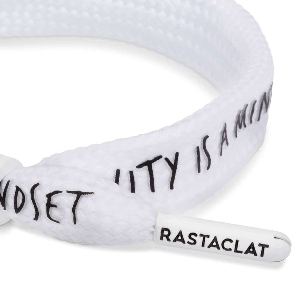 Rastaclat Mindset White Adjustable Wristband Bracelet for Men & Women - Perfect for Fitness, Yoga, and Everyday Wear