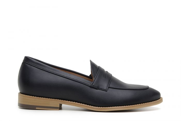 Ahimsa Black Irene Loafers for Women - Comfortable Slip-On Shoes for Office, Casual & Travel Wear