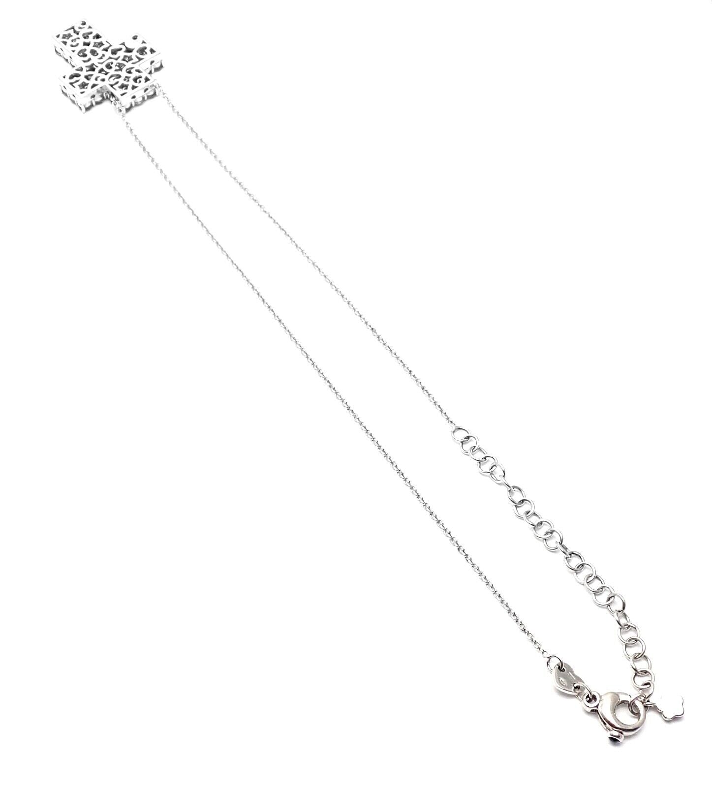 Authentic Pasquale Bruni 18k White Gold Diamond Peridot Cross Pendant Necklace - Elegant Religious Jewelry for Women, Perfect for Weddings, Baptisms & Special Occasions