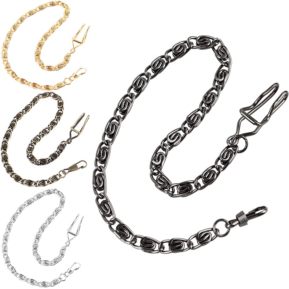Custom Gold/Silver Pocket Watch Chain - 14 Inch with Clasps for Men's Vest Accessory