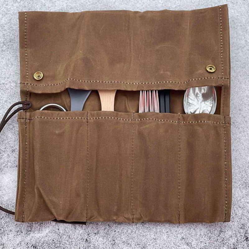Campcraft Outdoors Utensil Roll - Premium Camping Cutlery Organizer with Waterproof Fabric - Perfect for Hiking, Backpacking & Picnic Gear Storage