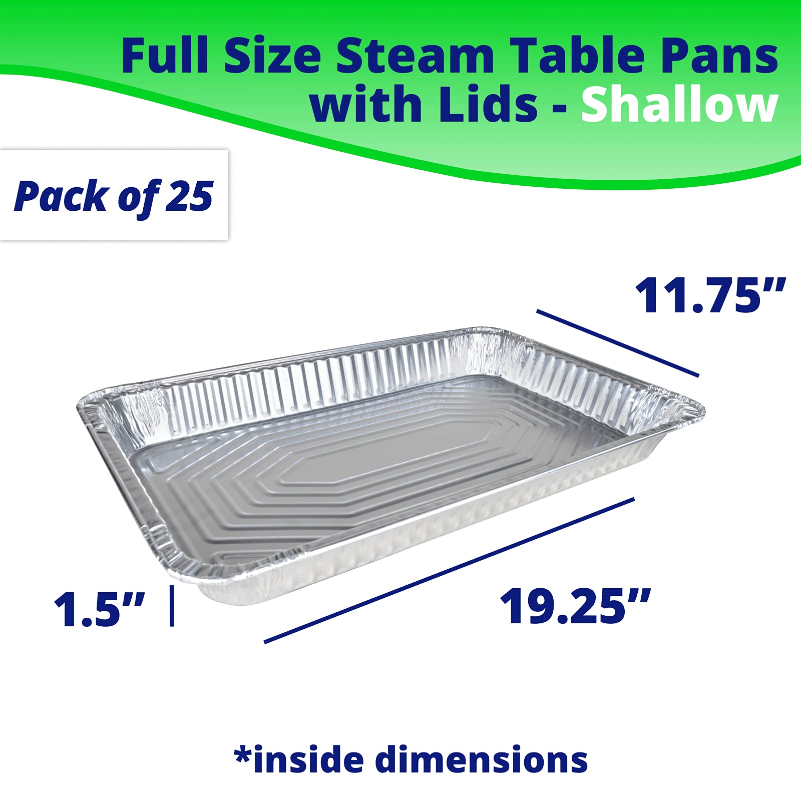 IDL Packaging Full Size Aluminum Steam Table Pans with Lids - 21