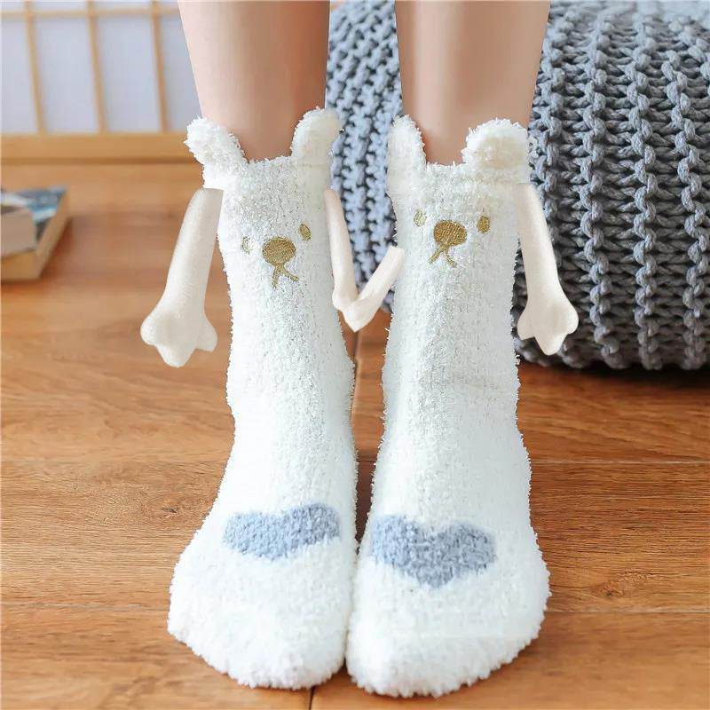Hand In Hand Magnetic Christmas Socks - Festive Holiday Socks for Couples & Families - Perfect for Christmas Gifts, Stocking Stuffers & Winter Home Decor