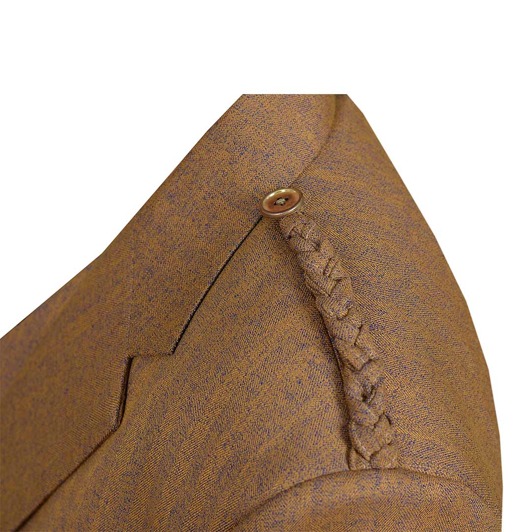 Men's Brown Serge Wool Argyll Jacket with Waistcoat - Vintage Scottish Style Formal Wear for Weddings, Parties & Special Occasions