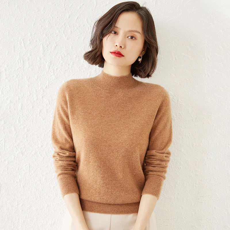 Warm Long Sleeve Pullover Sweater for Women - Cozy Knitwear for Fall & Winter - Perfect for Casual Outfits and Layering