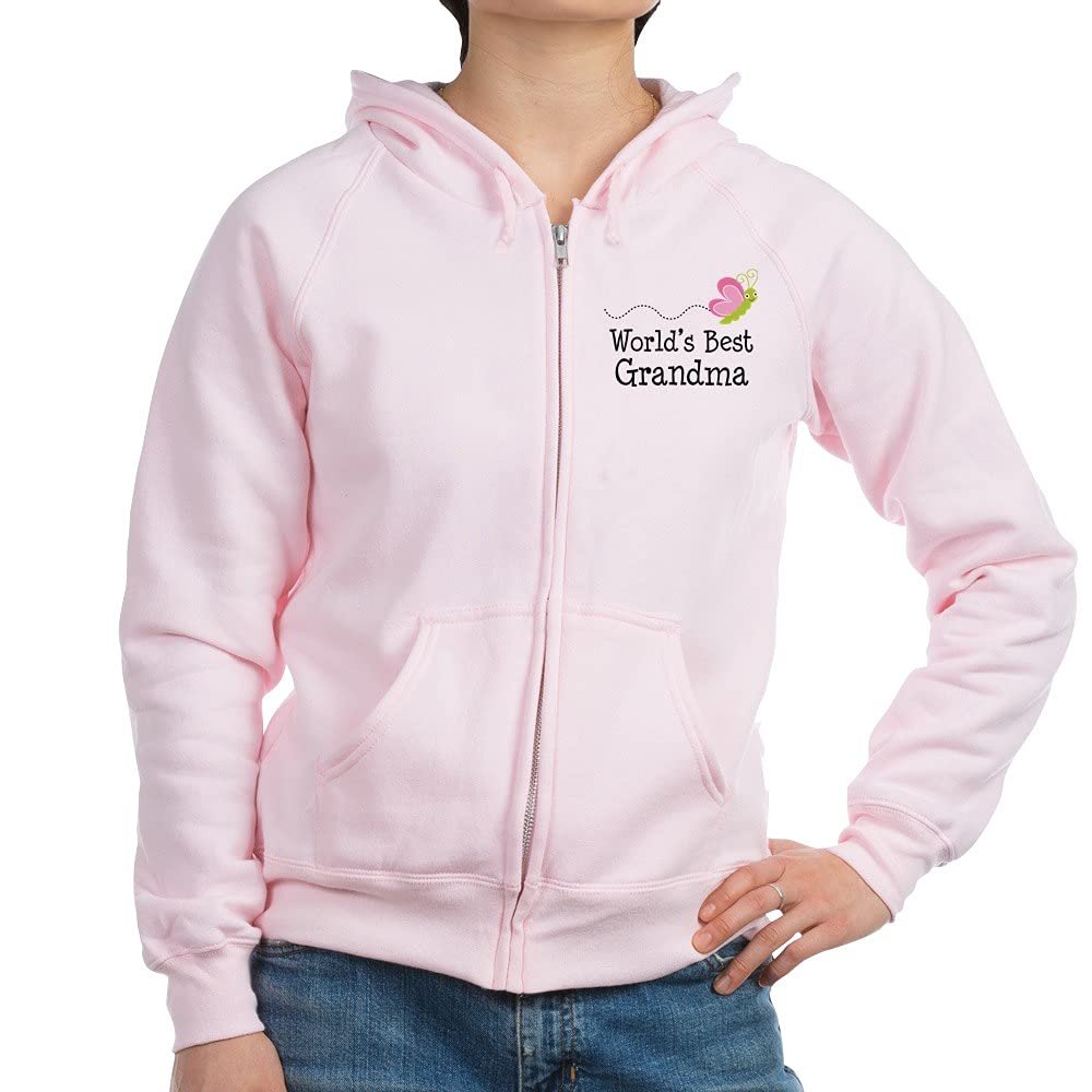 World's Best Grandma Women's Zip Hoodie - Cozy Fleece Pullover for Grandmothers - Perfect for Family Gatherings, Holidays & Casual Wear