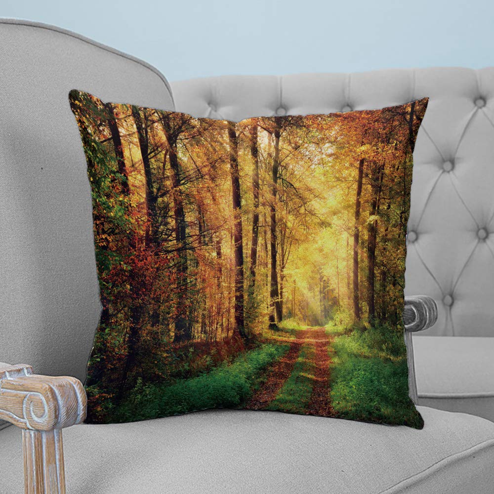 BABE MAPS 20x20 Inch Decorative Pillow Covers - Super Soft Canvas Square Throw Pillow Cases for Sofa & Couch - Forest Landscape Design Home Decor - Perfect for Living Room, Bedroom & Outdoor Patio