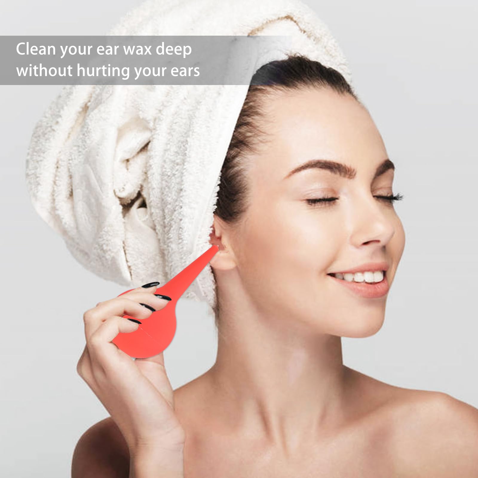 EXCEART Ear Wax Removal Cleaner - 60ml Rubber Air Blower Pump for Ear Cleaning, Camera Lens, Watch, Keyboard & Hearing Aid Maintenance (Red) - Perfect for Home, Office & Photography Use