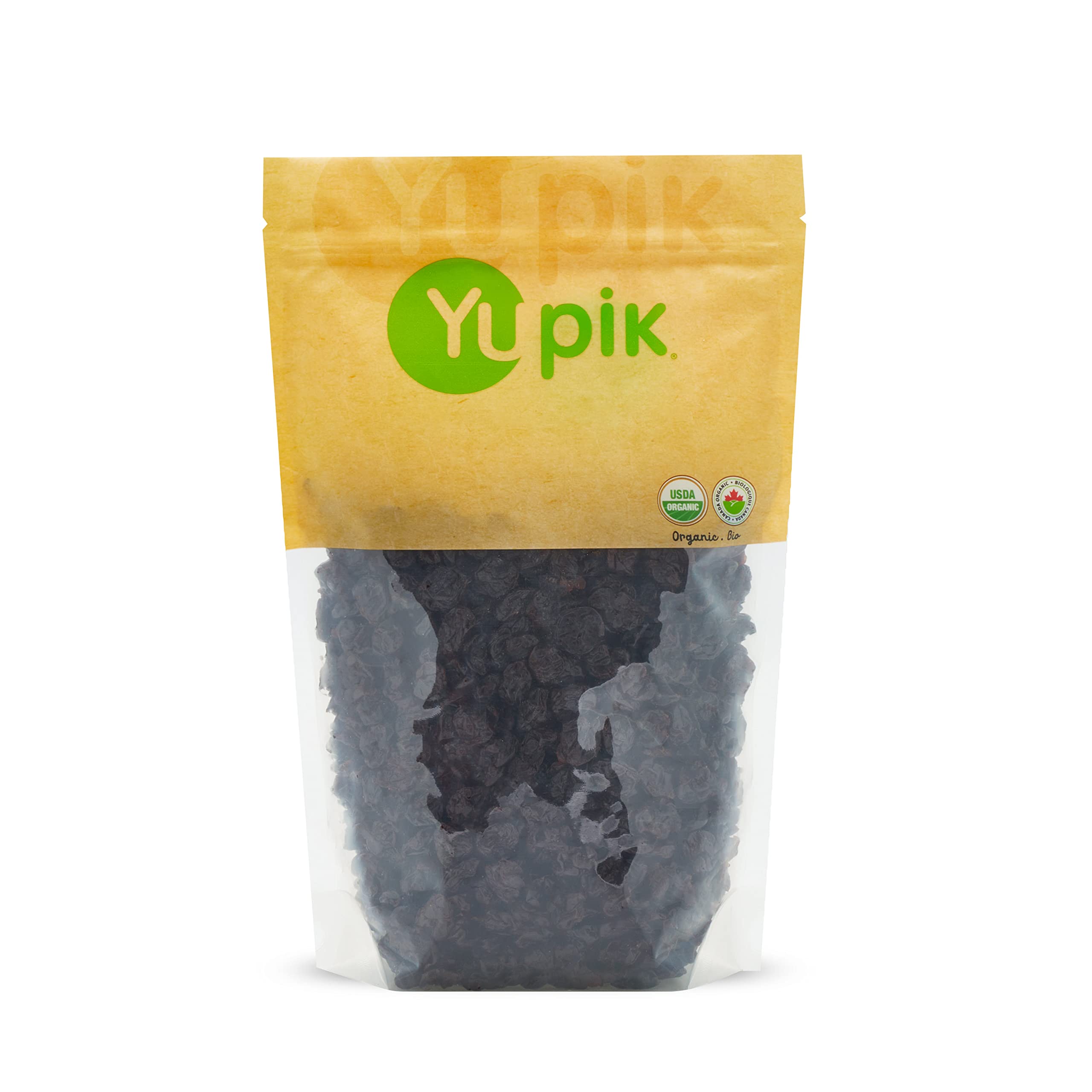 Organic Dried Cherries by Yupik, 2.2 lb - Gluten-Free, Non-GMO, Kosher, Vegan, No Sulphites - Sweet & Tart Pitted Whole Cherries for Baking, Smoothie Toppings, Trail Mix & Healthy Snacks
