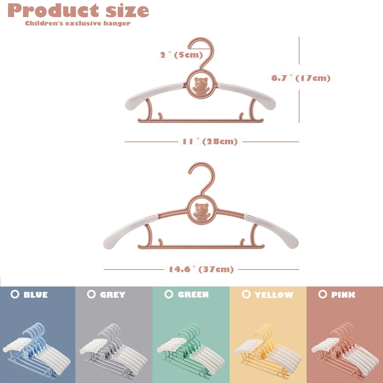 20pcs Pink Ultra Thin Non-Slip Baby Closet Hangers - Adjustable & Extendable Infant Clothes Hangers for Newborn, Toddler, Kids (Girl & Boy) - Perfect for Nursery Organization, Laundry Room & Travel Packing