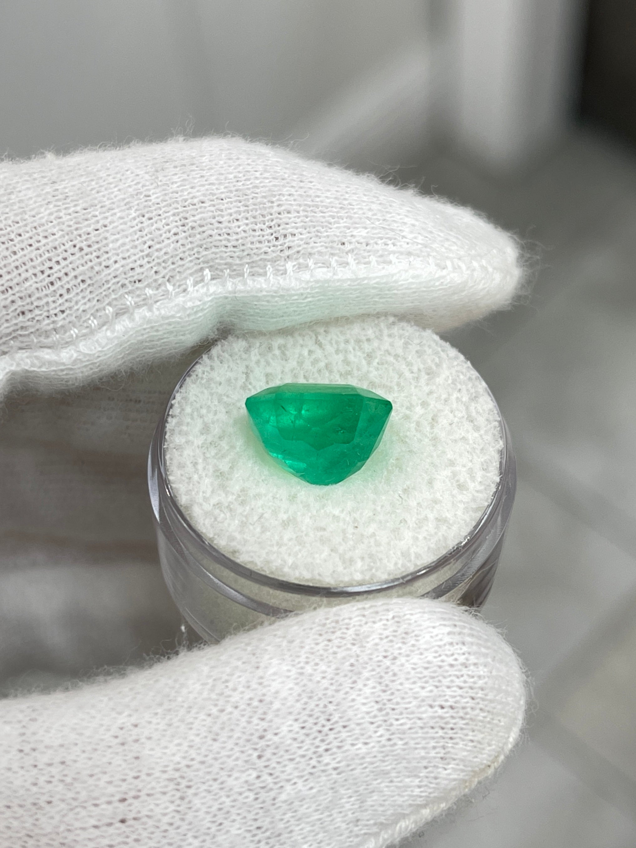 5.75 Carat 11.5x10mm Natural Colombian Emerald - Medium Green with Freckles - Loose Gemstone for Jewelry Making, Engagement Rings & Collector's Items