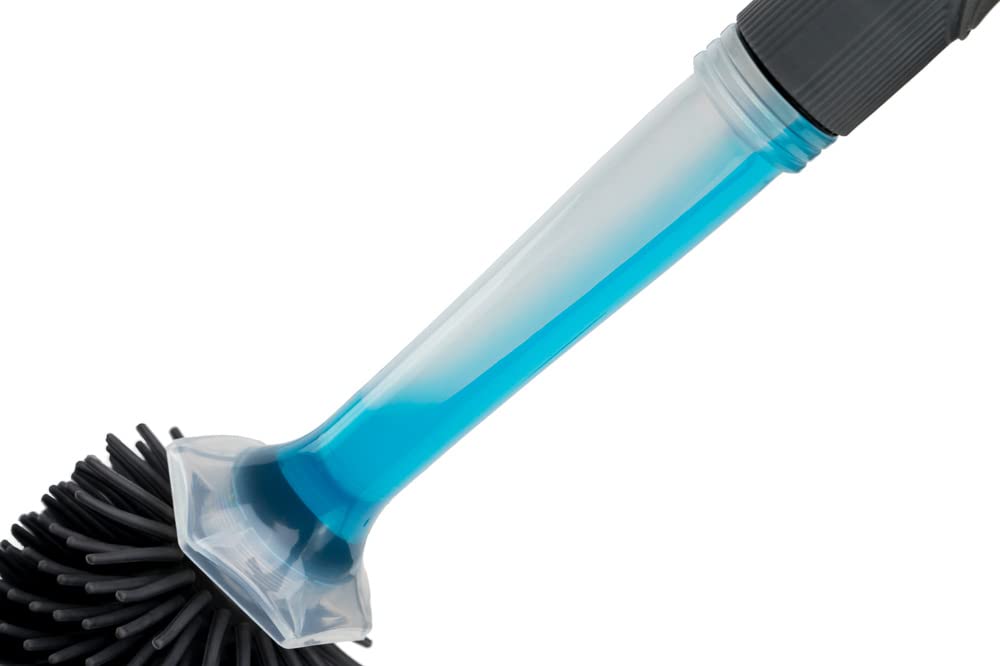 2-in-1 Silicone Toilet Brush and Plunger Set with Holder & Refillable Liquid Dispenser - Bathroom Cleaning Tools for Toilet Bowl Maintenance - Perfect for Home, Apartment, and RV Use