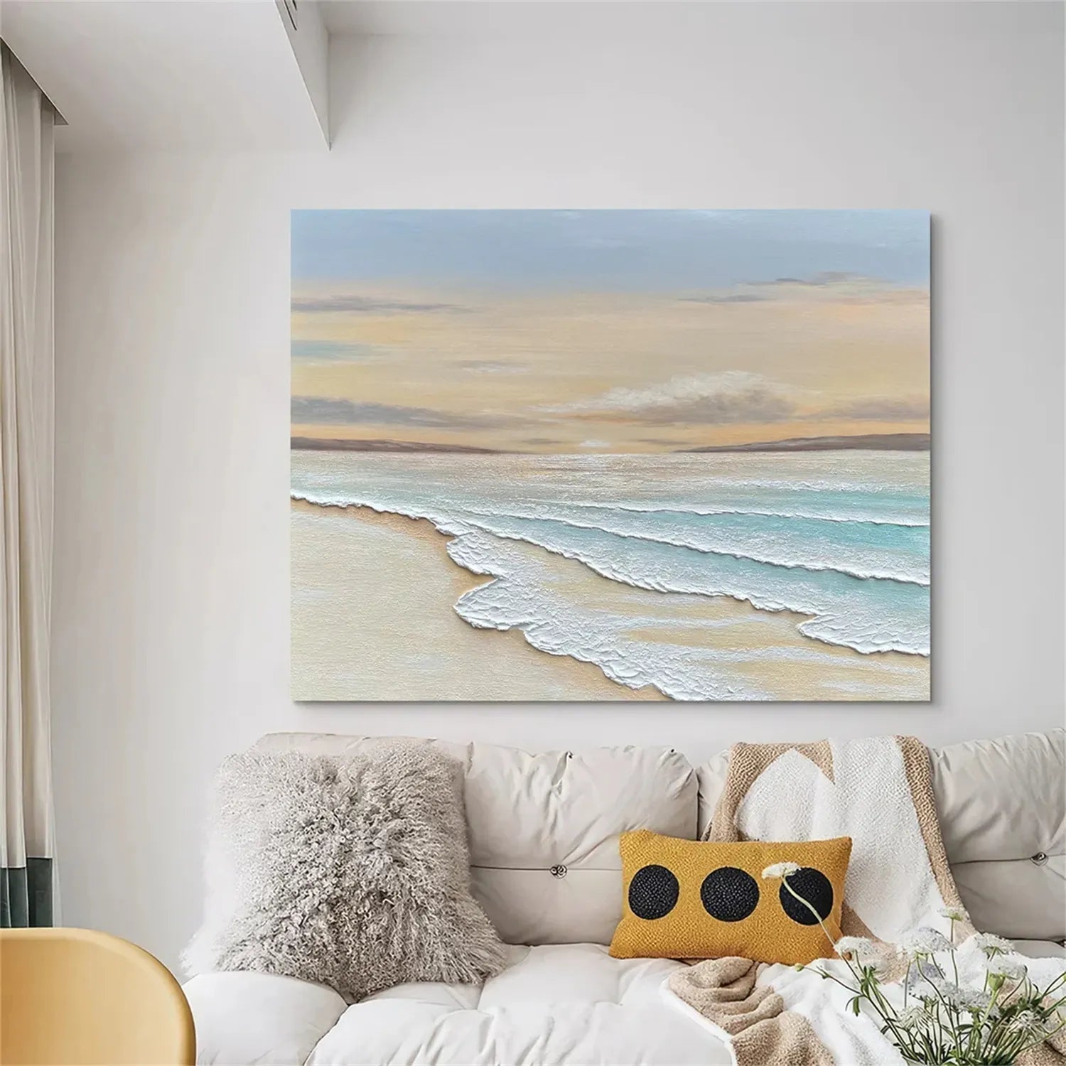 Ocean and Sky Painting #OS 161 - Handmade Canvas Wall Art for Home Decor, Office & Living Room - Coastal Landscape Artwork for Beach House & Modern Interior Design