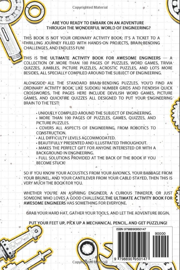 **The Ultimate Engineering Activity Book: Brain Teasers, Mind Games & Logic Puzzles for Smart Adults – Perfect Gift for Engineers (Ideal for Travel, Office Breaks & Relaxation)**