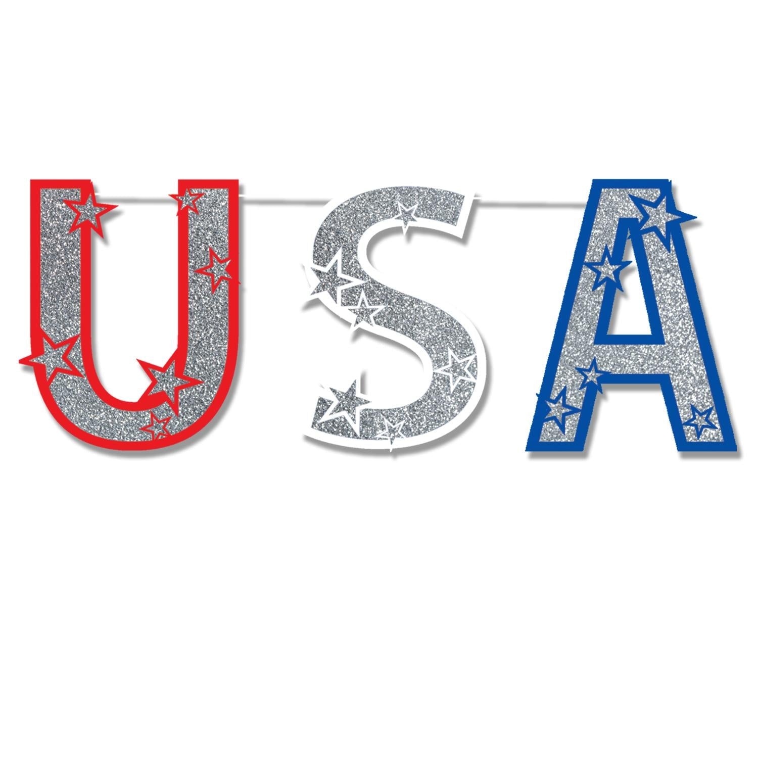 12 Pack Beistle Glittered USA Party Streamers - Colorful Decoration for Birthday, Wedding & Holiday Celebrations