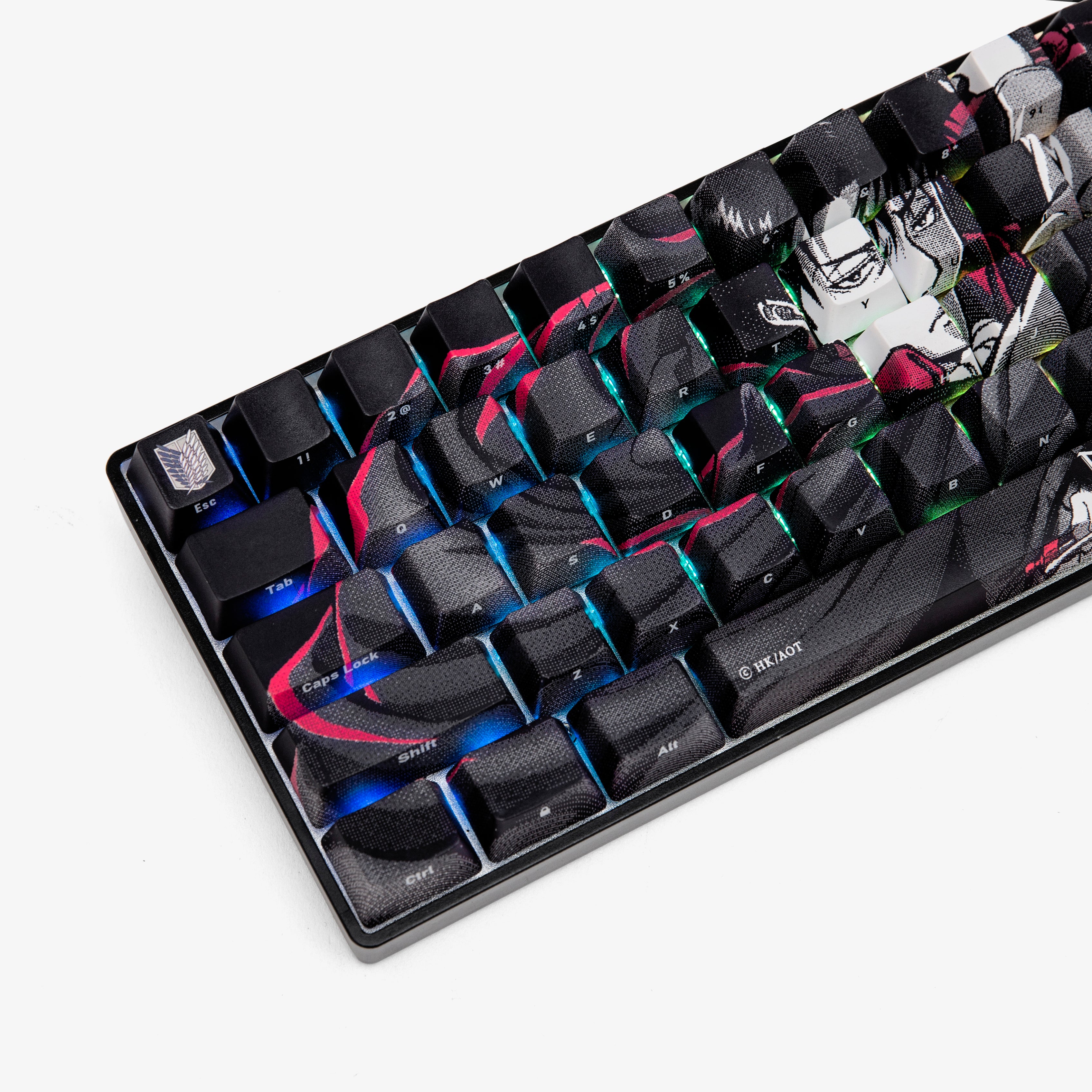 Higround Levi Mechanical Gaming Keyboard - Attack on Titan Themed - Ergonomic RGB Backlit for PC/Mac - Perfect for Anime Fans & Gamers