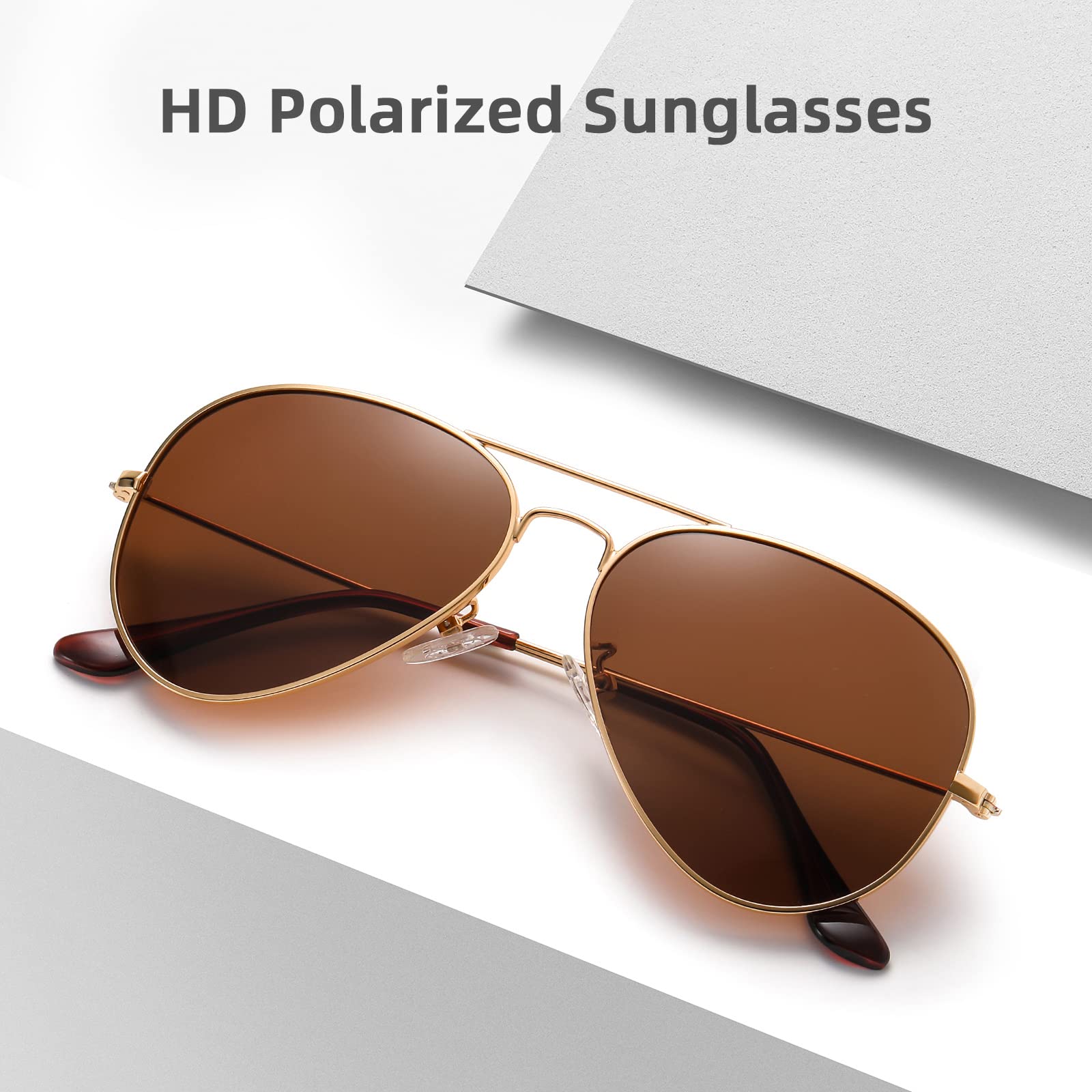MEETSUN Polarized Aviator Sunglasses for Men & Women - UV400 Protection, Metal Frame - Perfect for Driving, Outdoor Activities & Fashion Accessories