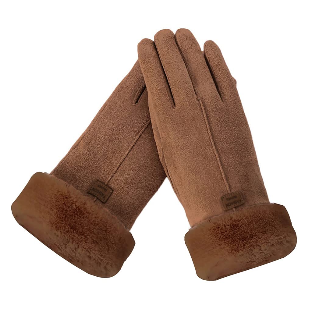 Women's Winter Cashmere Mittens - Soft Warm Touchscreen Gloves for Driving & Outdoor Activities - Plush Lined Thick Knit Gloves for Cold Weather (Color: A) - Perfect for Commuting, Shopping & Snow Days