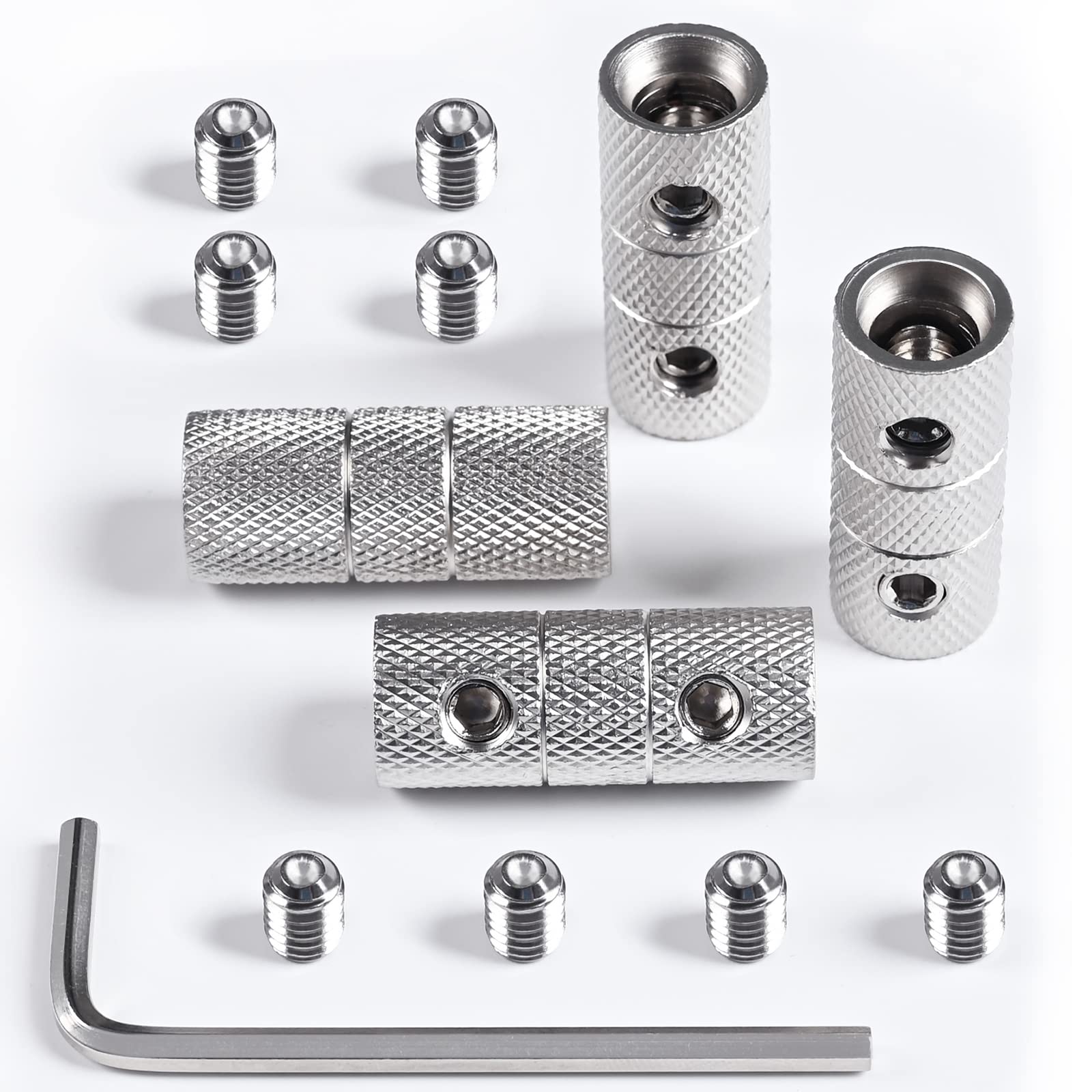 4 Gauge Wire Connectors - Nickel Plated Brass Battery Cable Splice & Butt Connectors with Hex Wrenches (4 Pack) - Perfect for Automotive, Marine, and Solar Power Applications