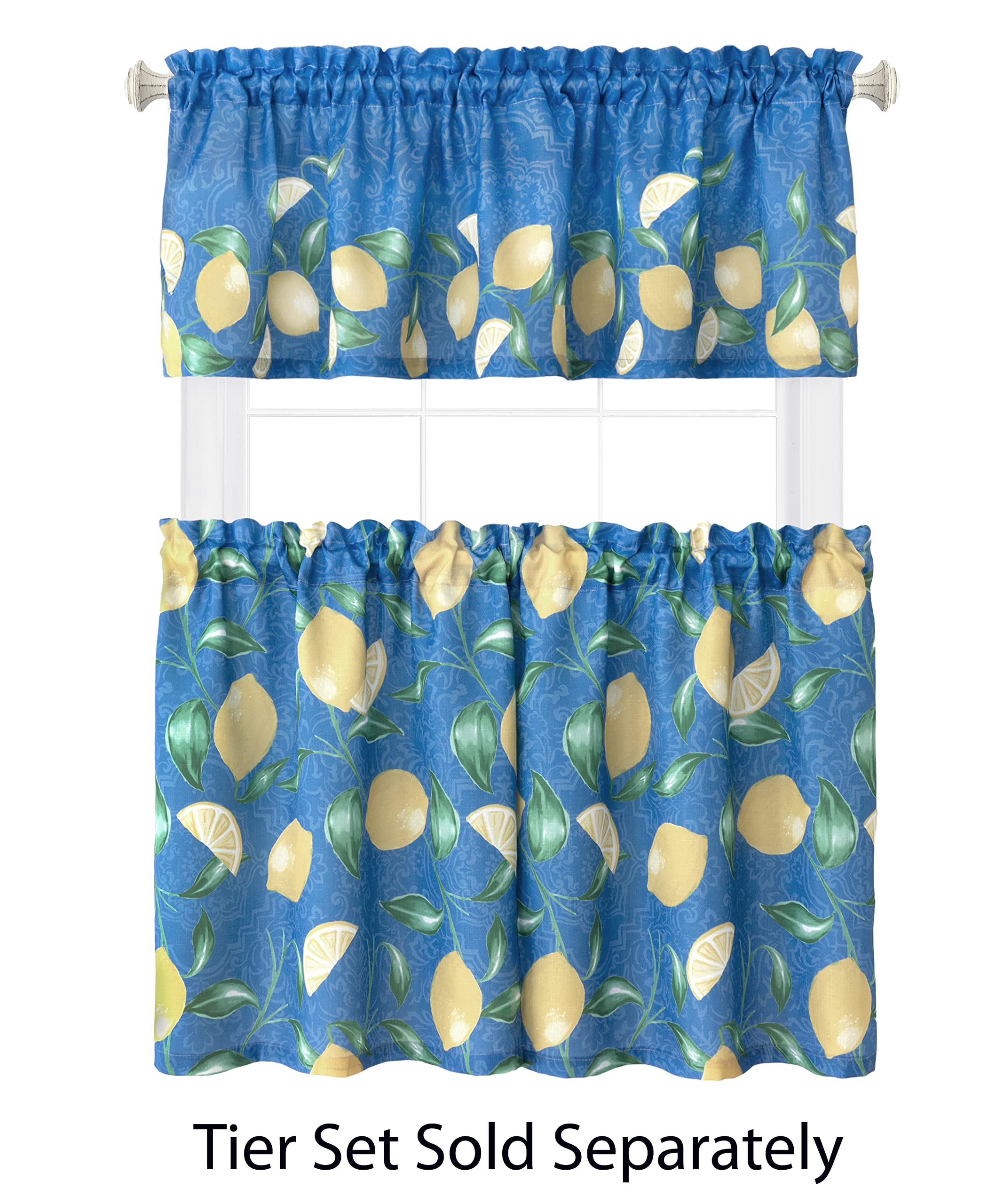 Newbridge Mediterranean Lemon Zest Tablecloth - French Provence Blue & Yellow Lemon Print - Water & Stain Resistant Fabric for Indoor/Outdoor Use - 52x70 Inch Rectangle - Perfect for Picnics, Patio Dining & Kitchen Decor