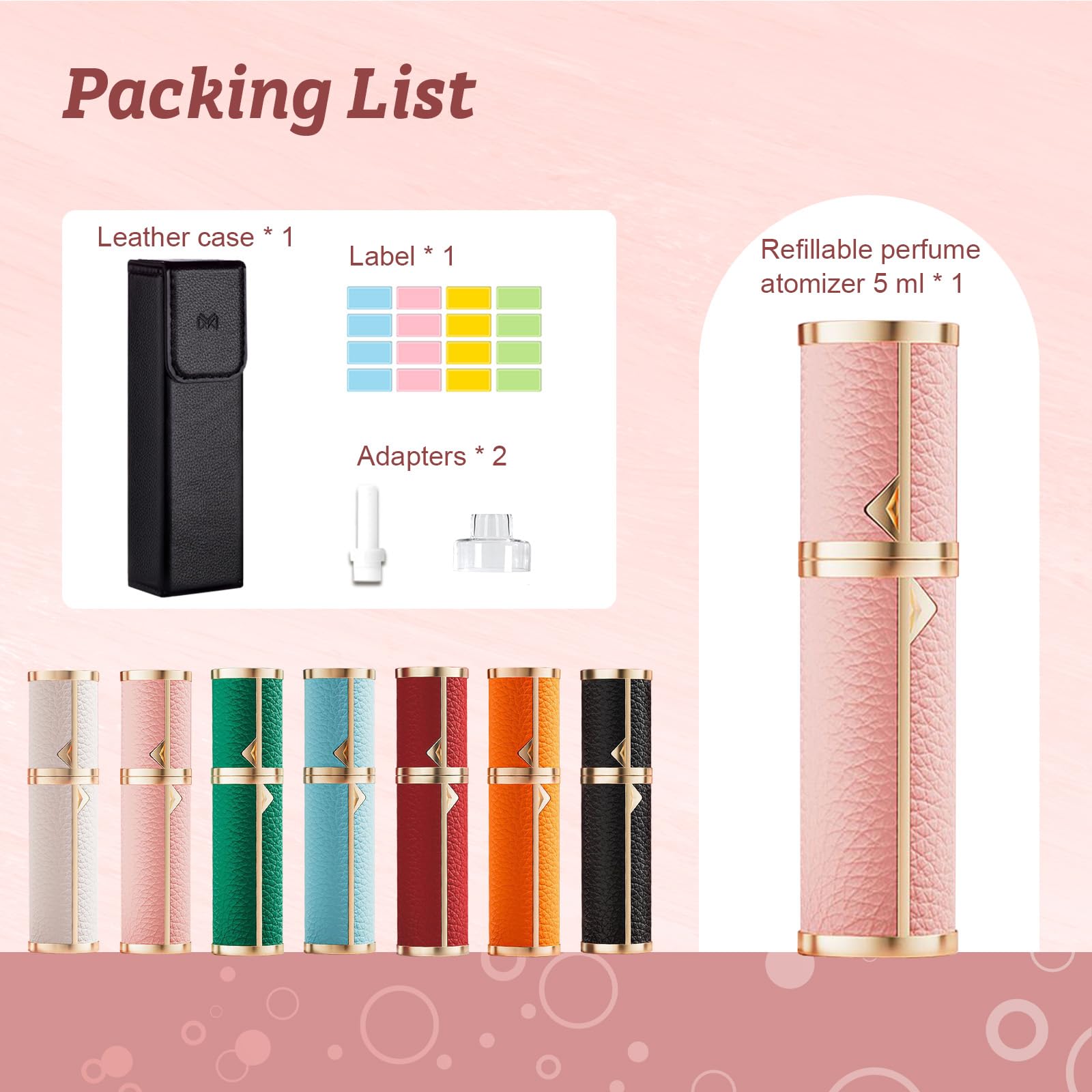Refillable Travel Perfume Bottle 5ml - Portable Mini Cologne Atomizer Sprayer, TSA Approved Empty Perfume Dispenser for Purse & Pocket - Perfect for Airplane, Gym, Office & On-the-Go Use (Black)
