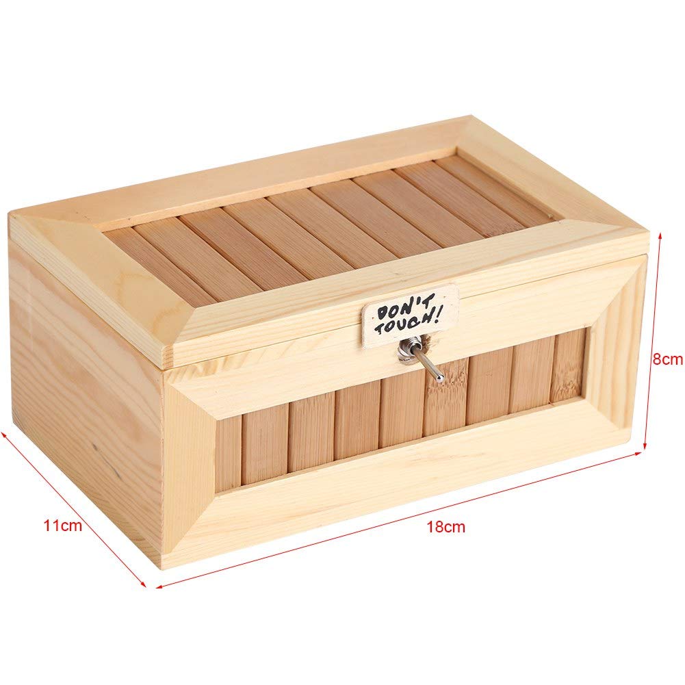 Alvinlite Wooden USB Electronic Useless Box Toy - Funny Interactive Stress Relief Desk Decoration Gift with Auto Shutoff Feature | Perfect for Office Pranks, Anxiety Relief & Unique Gifts