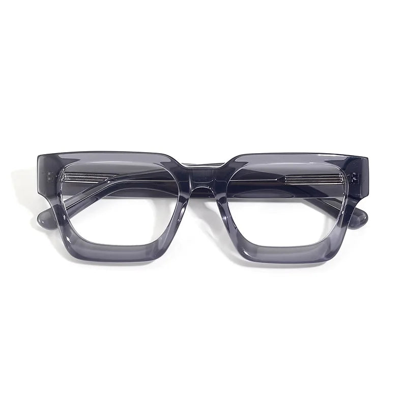 Stylish Black Acetate Square Eyeglasses for Men & Women - Unisex Full Rim Frame 51439 | Perfect for Work, Reading & Fashion Accessories
