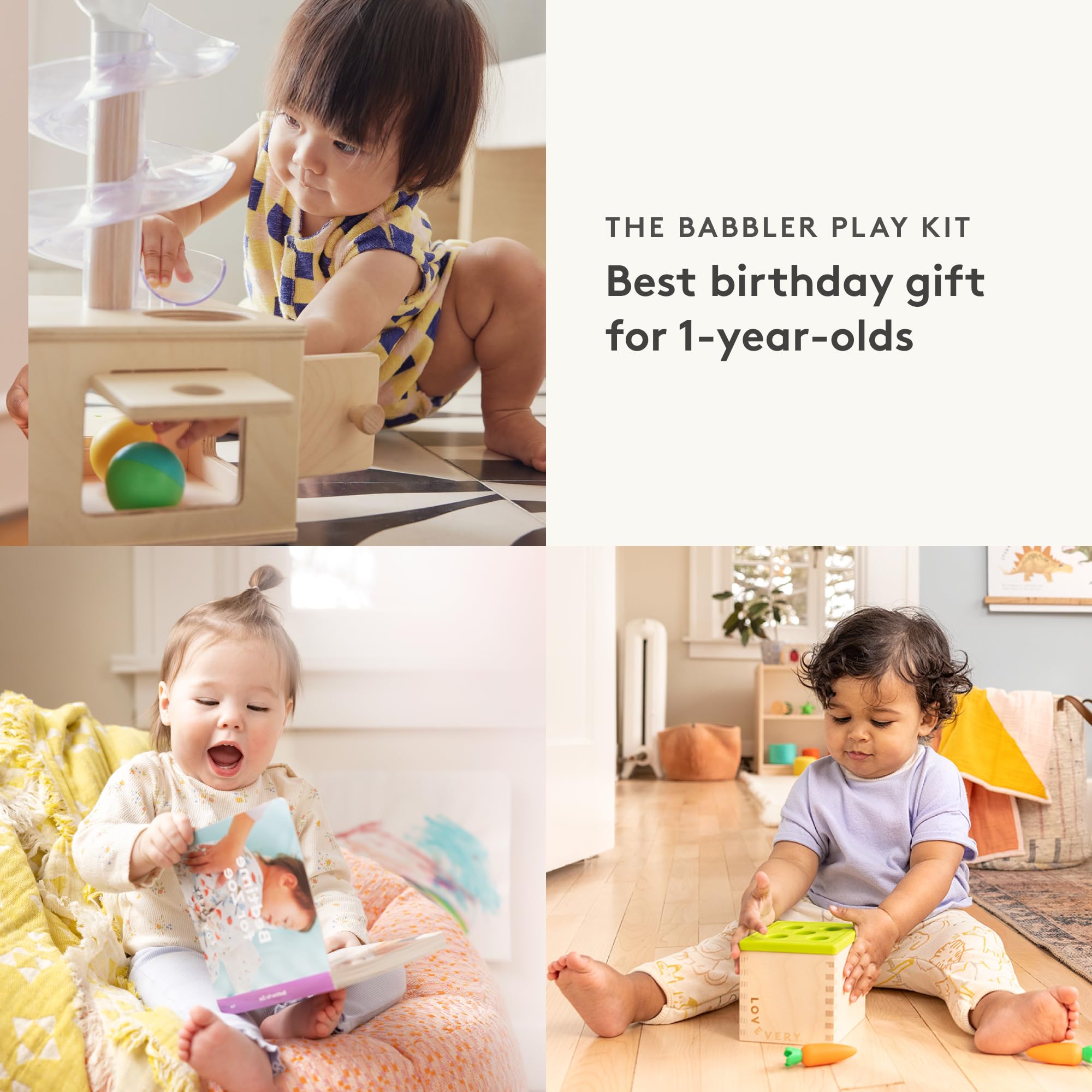 **LOVEVERY The Babbler Play Kit – Montessori Toddler Toy with Bonus Book 'Where is Crew's Shoe' | Best 1st Birthday Gift for Boys & Girls | Educational Learning & Sensory Play for 12-18 Month Olds**