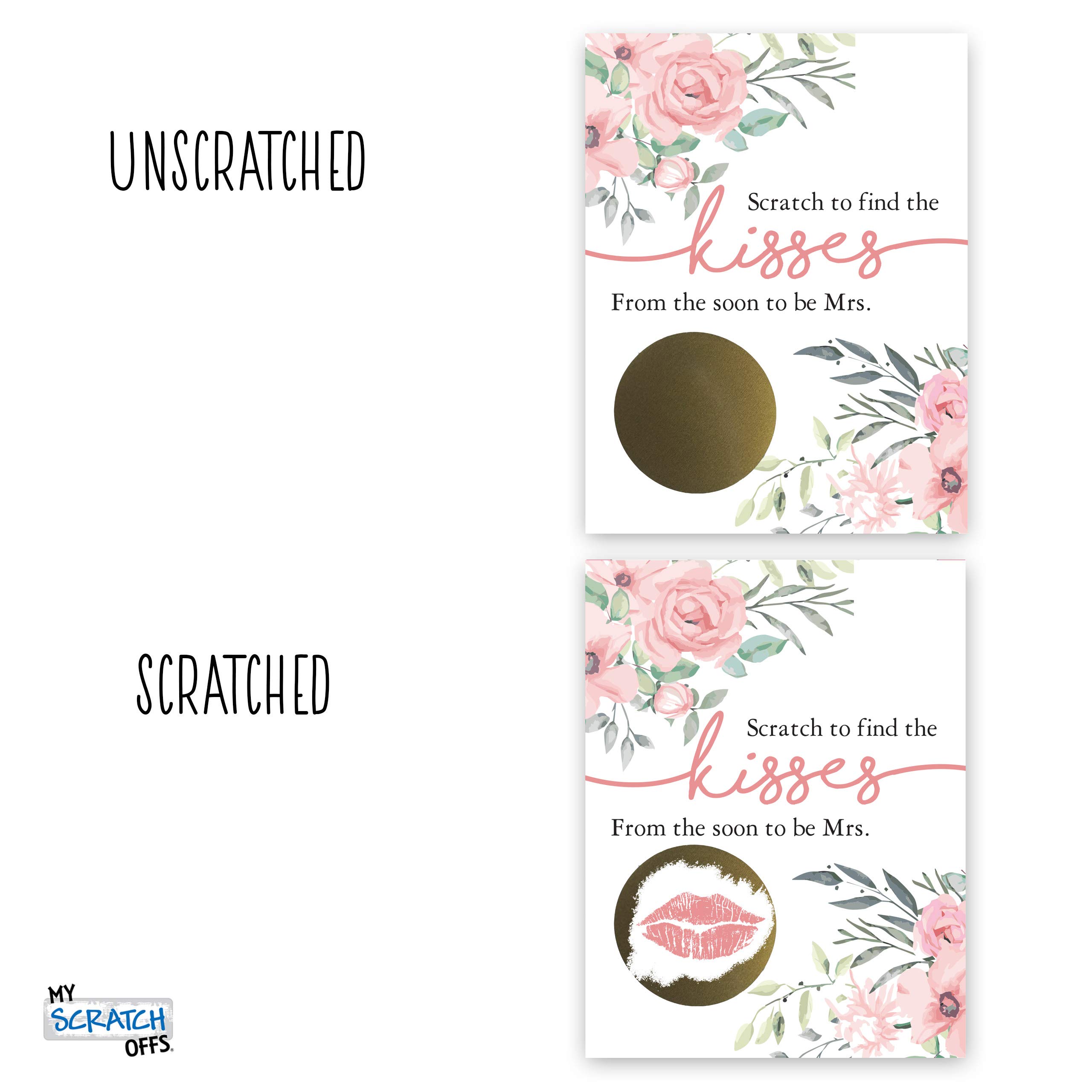 My Scratch Offs Bridal Shower Cards - 26 Pack Pink Floral Wedding Party Games for Bachelorette, Icebreaker & Raffle Activities | Fun Guest Games for Bridal Showers & Wedding Events