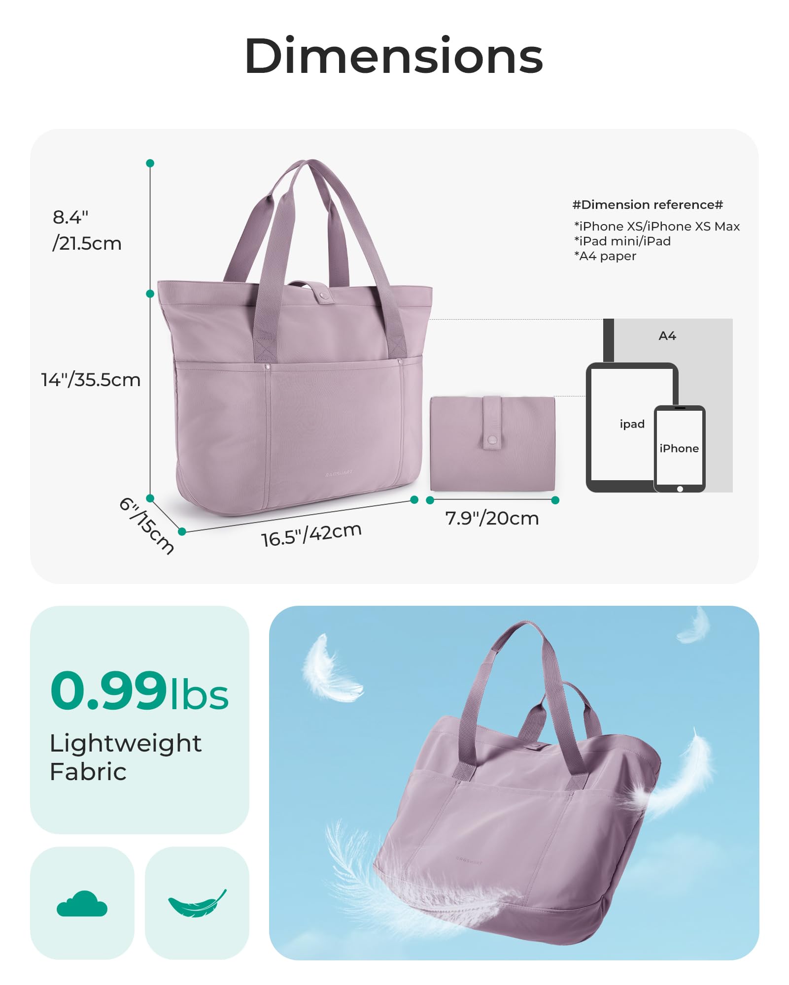BAGSMART Large Zippered Tote Bag for Women - Foldable Reusable Shoulder Bag with Top Handle - Perfect for Work, Travel, Gym & Shopping (Black)