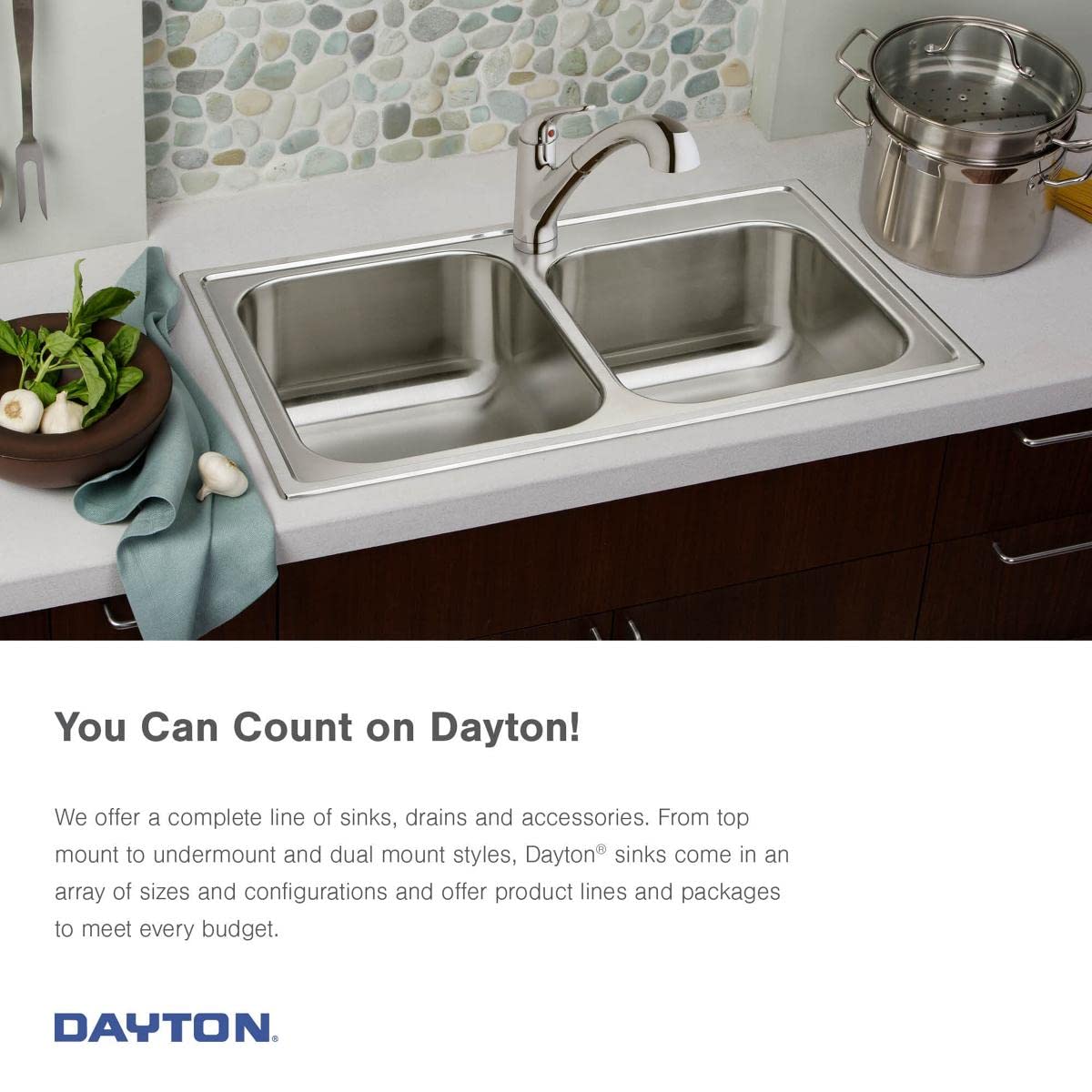 Elkay DSE233192 33 x 19 Inch Stainless Steel Kitchen Sink - Elite Satin Finish, Undermount Design for Modern Kitchens | Perfect for Food Prep, Dishwashing & Entertaining