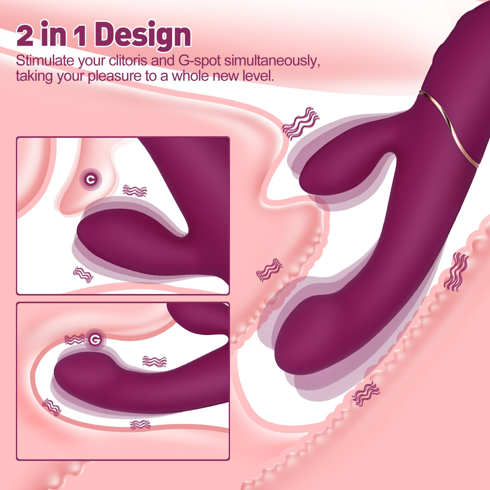 Best G Spot Vibrator for Women - Powerful Dual Motor Rabbit Dildo with Thick Clitoral Stimulator | Adult Sex Toy for Intense Pleasure | Perfect for Solo Play & Couples Foreplay