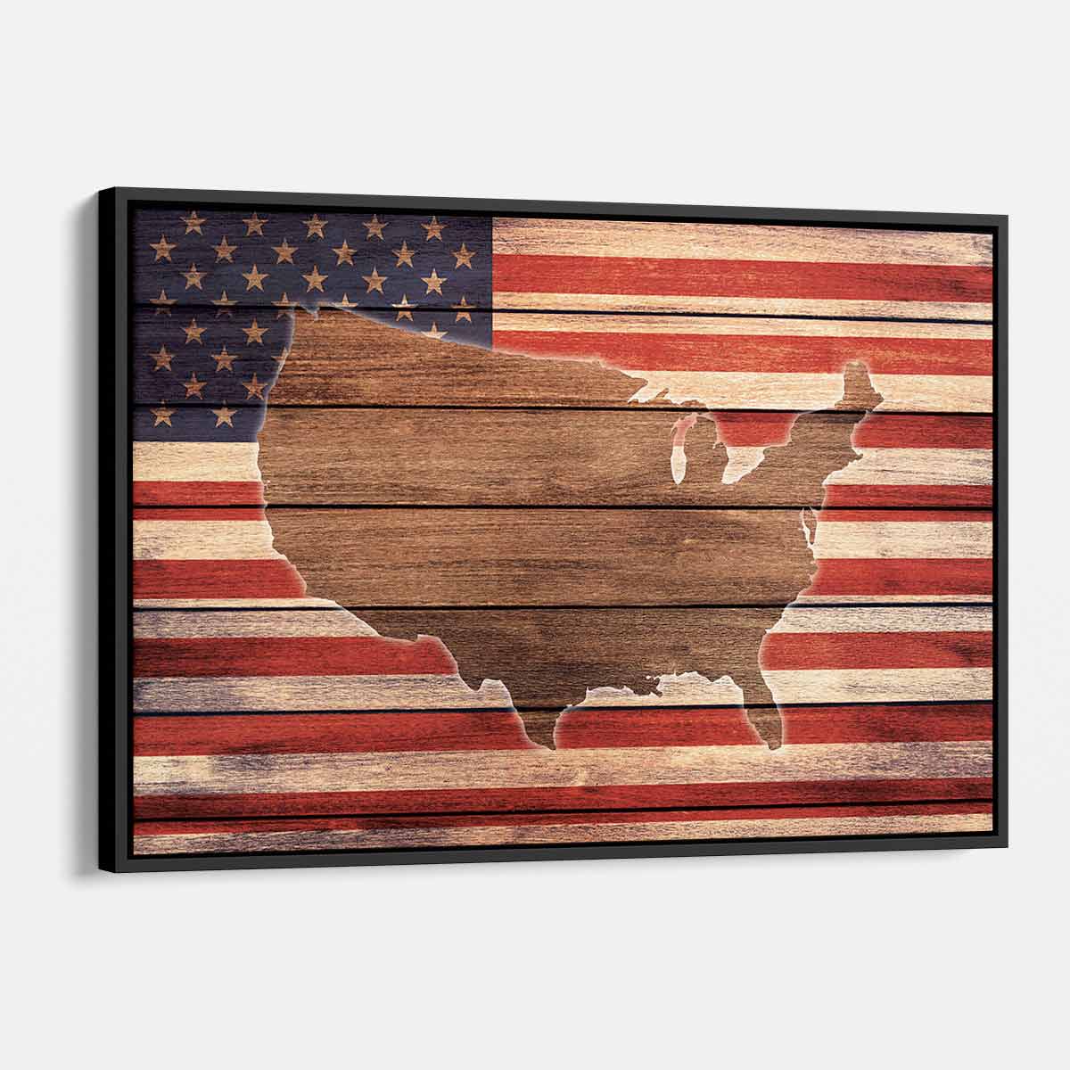 Red US Flag Wall Art Canvas - Patriotic Home Decor for Living Room, Bedroom & Office - 56 Inches Wide