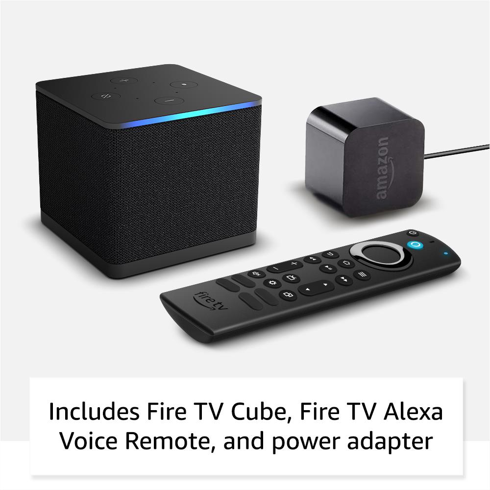 Amazon Fire TV Cube 4K Streaming Media Player with Alexa Voice Remote - Hands-Free Control, Dolby Vision, HDR 10+ - Watch Movies, Play Games & Smart Home Control (Perfect for Living Room & Home Theater)