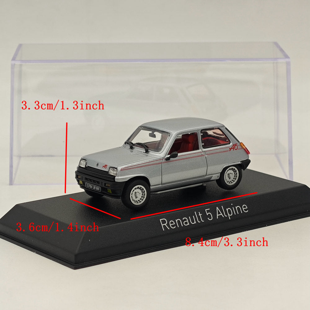 1/43 Scale Norev Renault 5 Alpine 1980 Diecast Model Car - Limited Edition Silver Collectible - Perfect for Car Enthusiasts, Display Cases & Vintage Model Collections