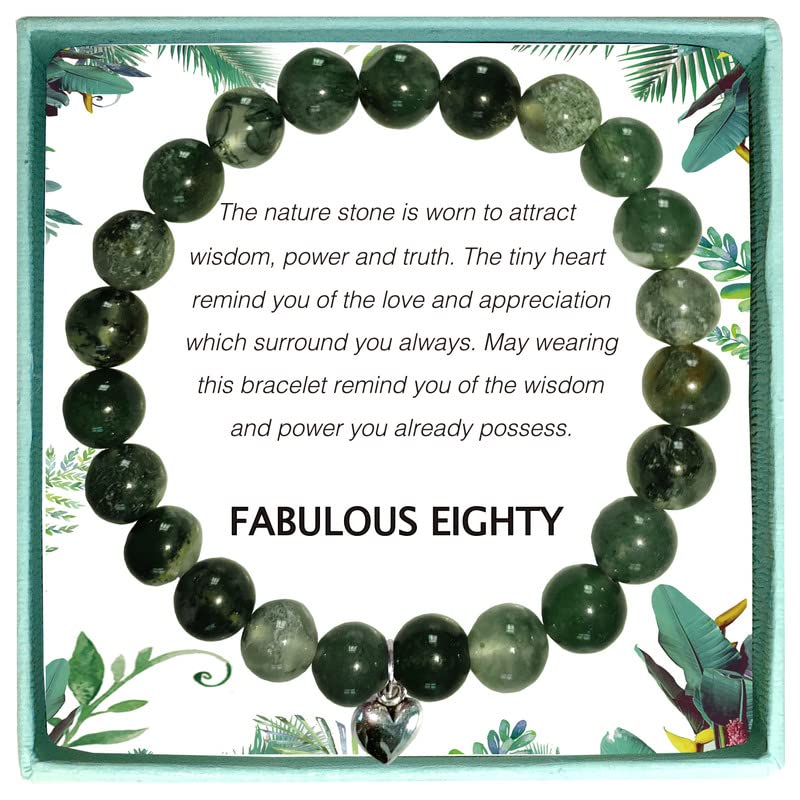 Elegant 80th Birthday Bracelet for Women - Thoughtful 80 Year Old Birthday Gift for Her or Him - Perfect for 80th Birthday Party Celebrations - Green Jewelry for Milestone Occasions