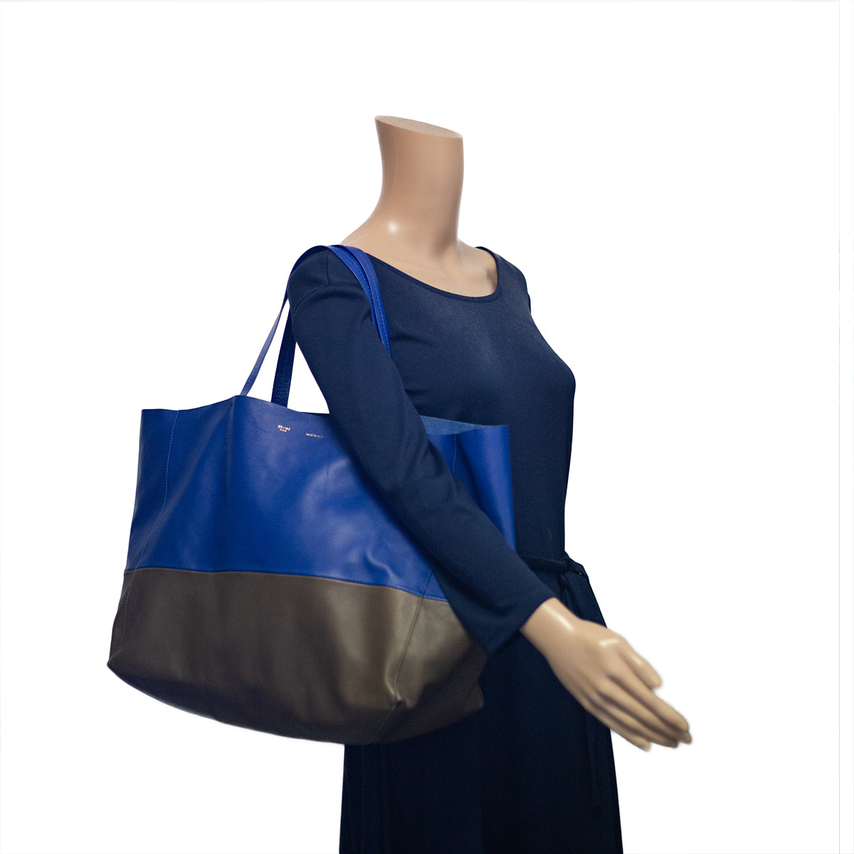 Celine Shoppers Tote Bag Two-Toned Blue and Grey - Stylish Designer Handbag for Women, Work, Travel & Everyday Use