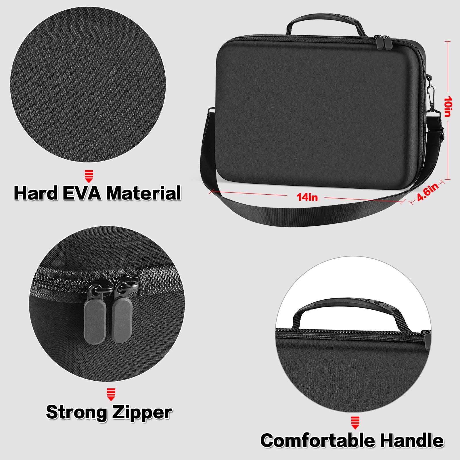 Meta Quest 3/3S & Oculus Quest 2 VR Headset Travel Case - Protective Hard Carrying Storage Bag with Silicone Face Cover, Lens Protector & Accessories for All-in-One VR Gaming System (Black) - Perfect for Travel, Home Storage & VR Gaming Protection