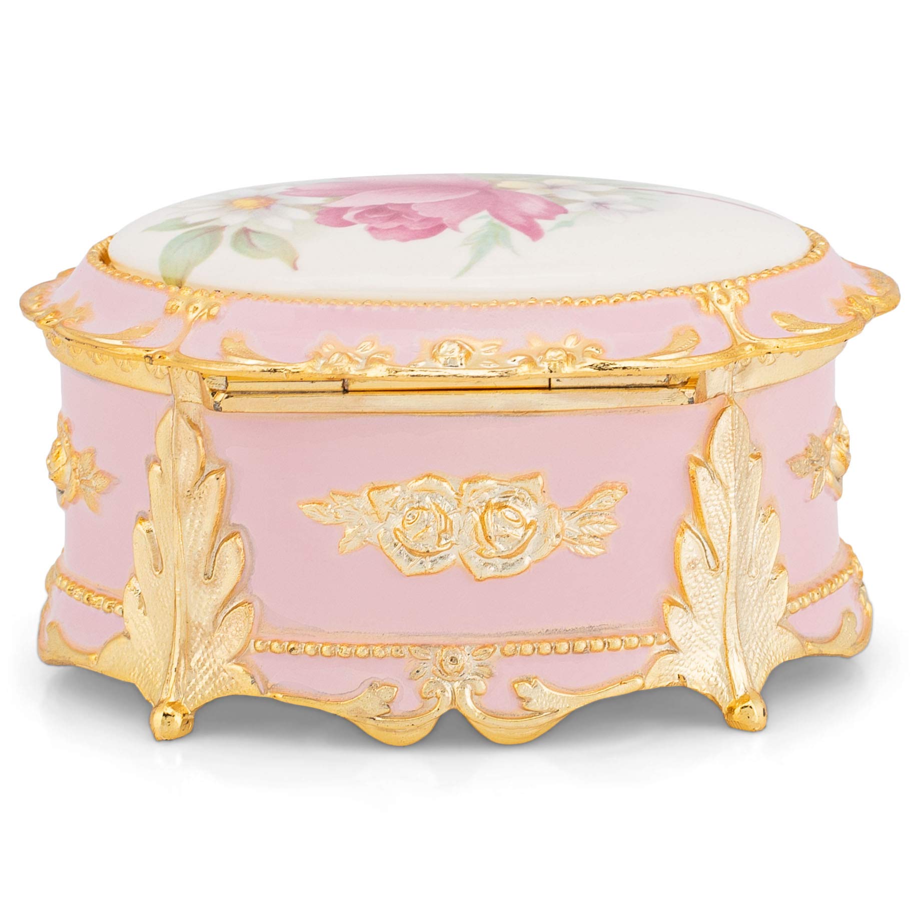 Elegant Floral Music Jewelry Box - Oval Shape with 'Candle in the Wind' Melody | Perfect Gift for Birthdays, Anniversaries & Home Decor